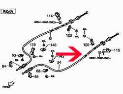 Handbrake cable left